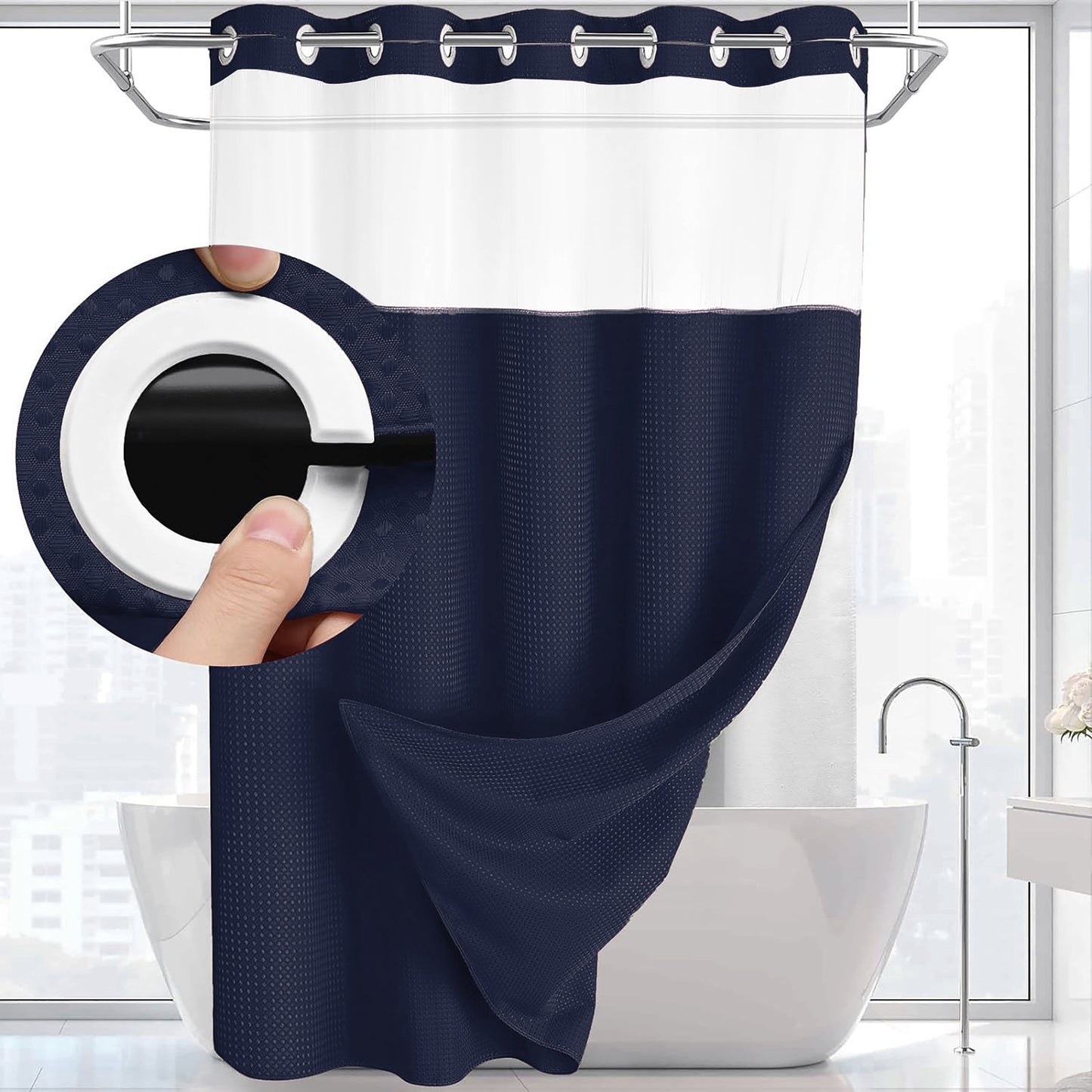 Navy Blue,71*74in