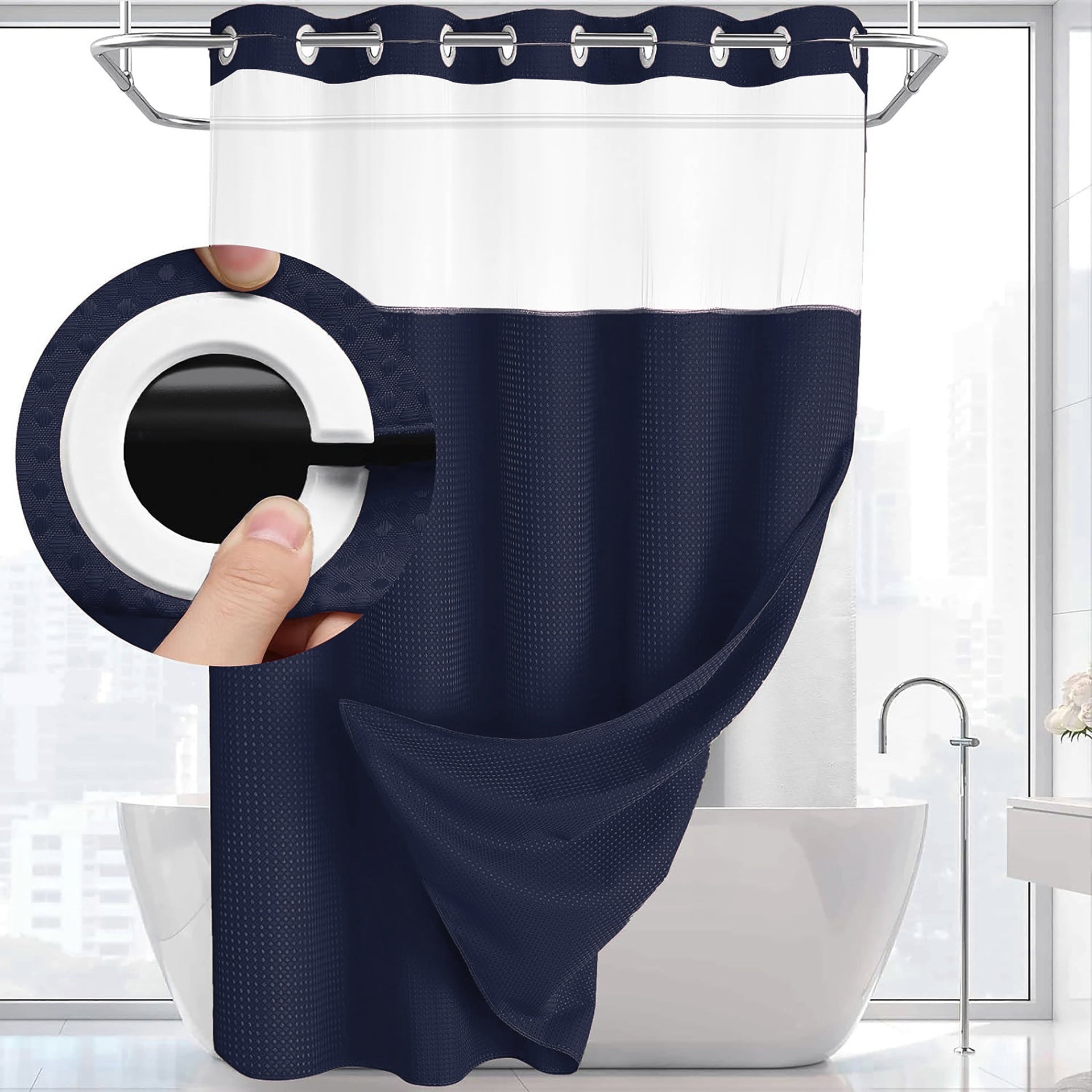 Navy Blue,71*74in