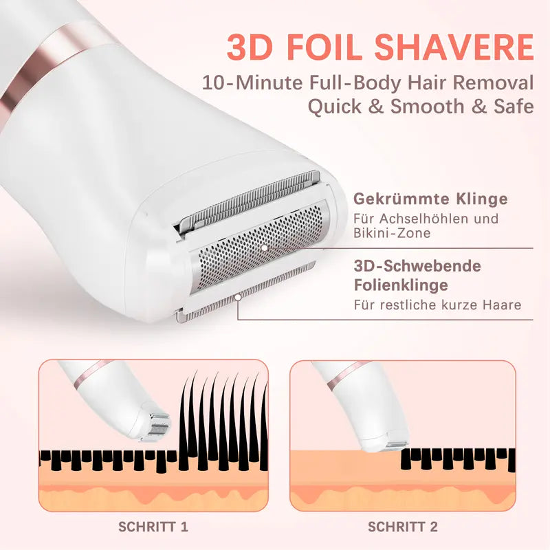 4-in-1 Electric Shaver for Women – USB Rechargeable Hair Removal Kit | Painless Legs Armpits Bikini Trimmer for Sensitive Skin New Arrival