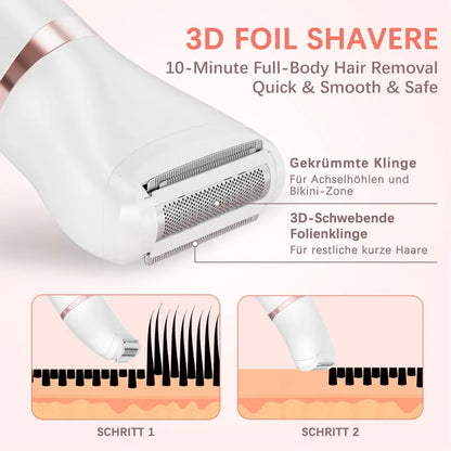 4-in-1 Electric Shaver for Women – USB Rechargeable Hair Removal Kit | Painless Legs Armpits Bikini Trimmer for Sensitive Skin New Arrival