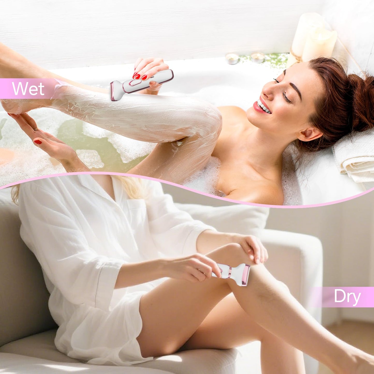 4-in-1 Electric Shaver for Women – USB Rechargeable Hair Removal Kit | Painless Legs Armpits Bikini Trimmer for Sensitive Skin New Arrival