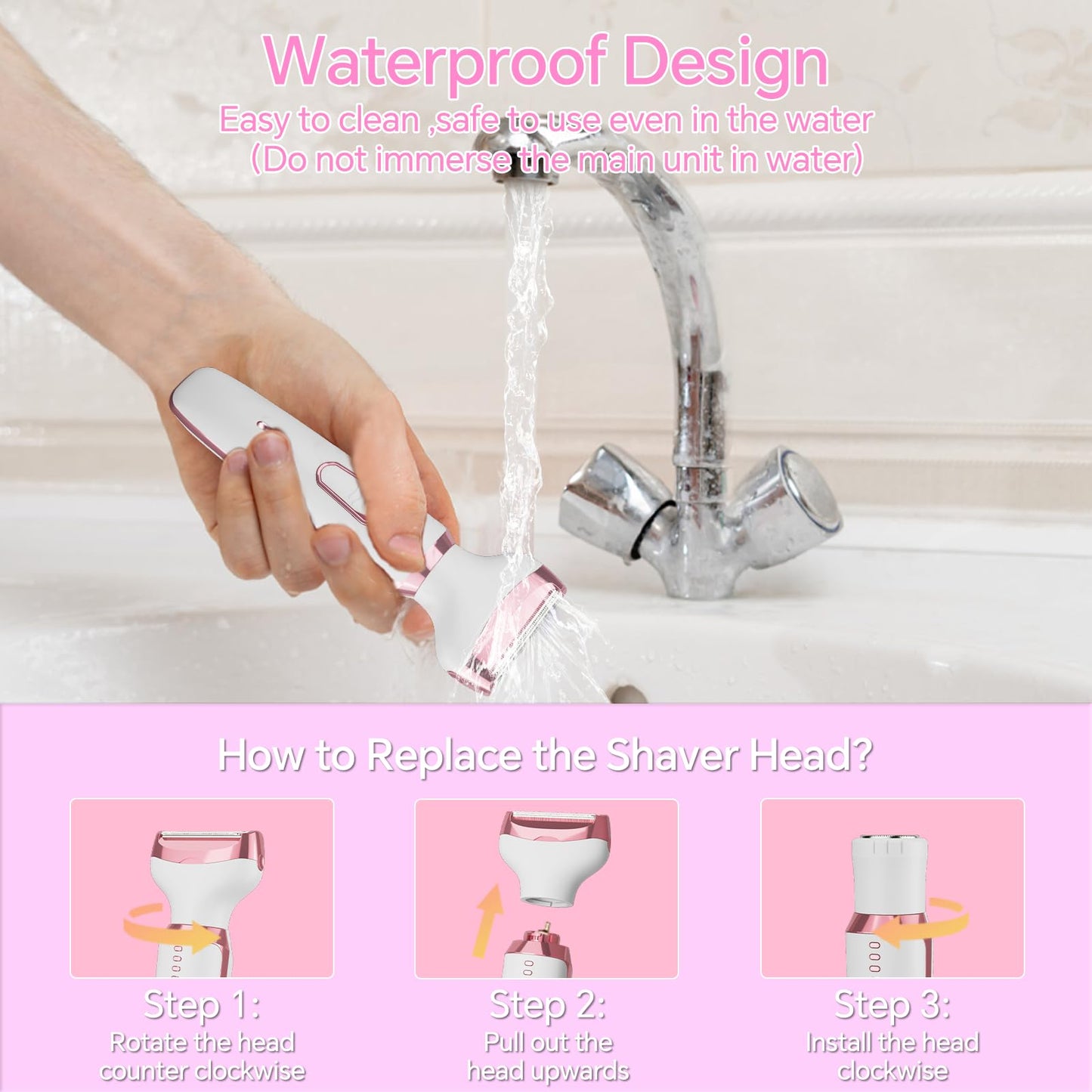 4-in-1 Electric Shaver for Women – USB Rechargeable Hair Removal Kit | Painless Legs Armpits Bikini Trimmer for Sensitive Skin New Arrival