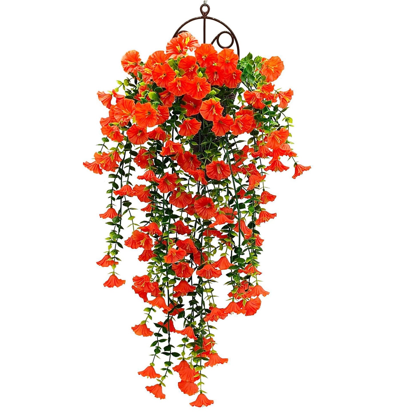 2PCS Eucalyptus & Morning Glory Hanging Vines – Lifelike Silk Flower Wall Decor | UV-Resistant Artificial Plants for Outdoor Porch Garden Wedding