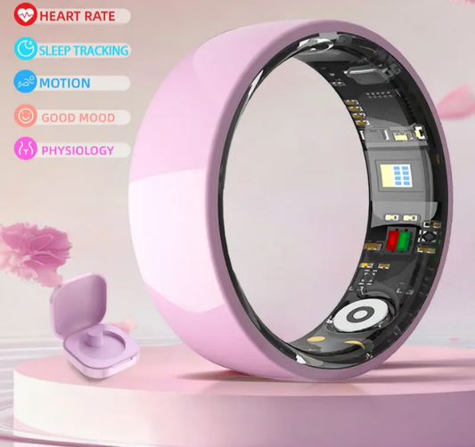 R12 Smart Ring – Heart Rate SpO2 Sleep Tracker Fitness Ring | Bluetooth 5.1 Gesture Control Ceramic Health Monitor for Men Women New Arrival