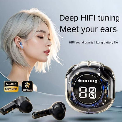 Air31 Wireless Earbuds – LED Digital Display TWS Headphones | Transparent Case, Deep Bass, Noise Cancellation, Long Battery Life