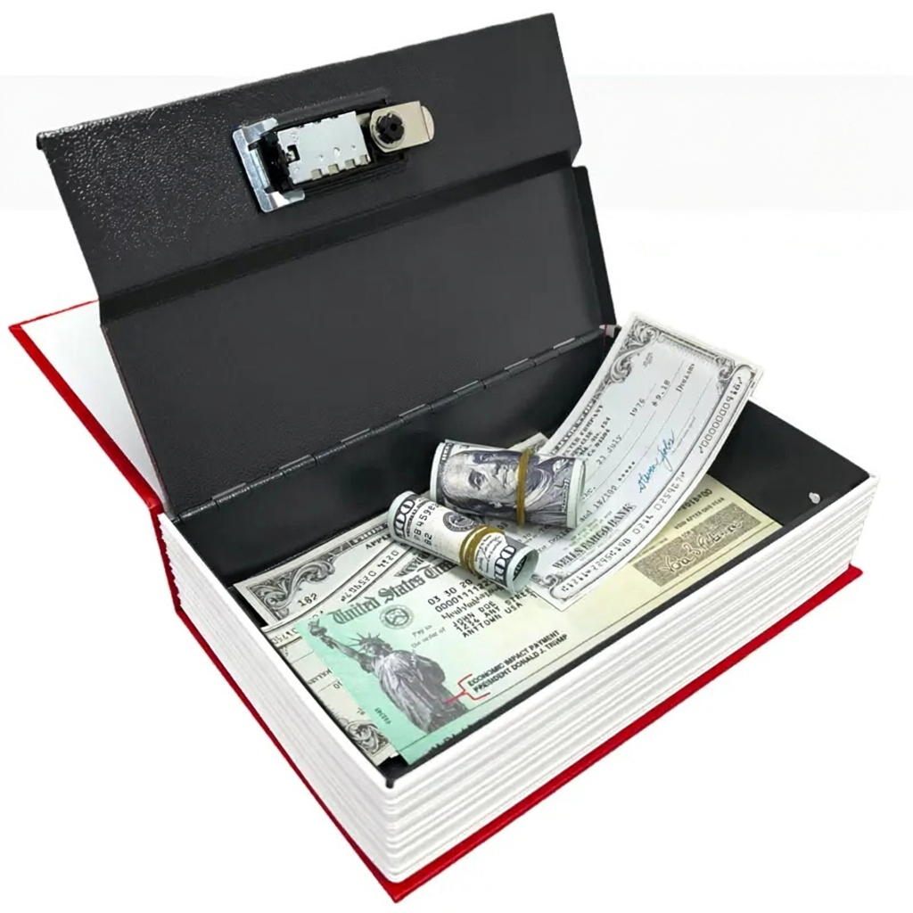 Hidden Book Safe Dictionary Secret Storage Box with Combination Lock for Cash Jewelry Valuables Home Office  Money Box Vault Safe Box Safe Deposit Box Decor Metal Lightweight Safety Ornaments fathersdaygift Travel Portable Safe